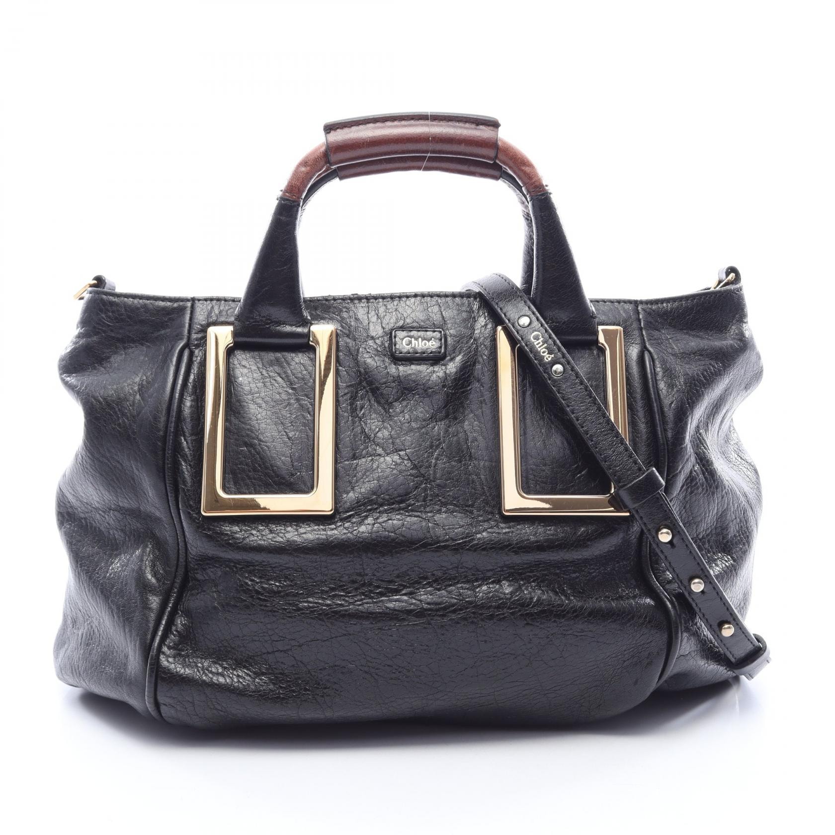クロエ Chloe エテル 2WAY ハンドバッグ バッグ レザー レディース ブラック系 / ブラウン系 【中古】