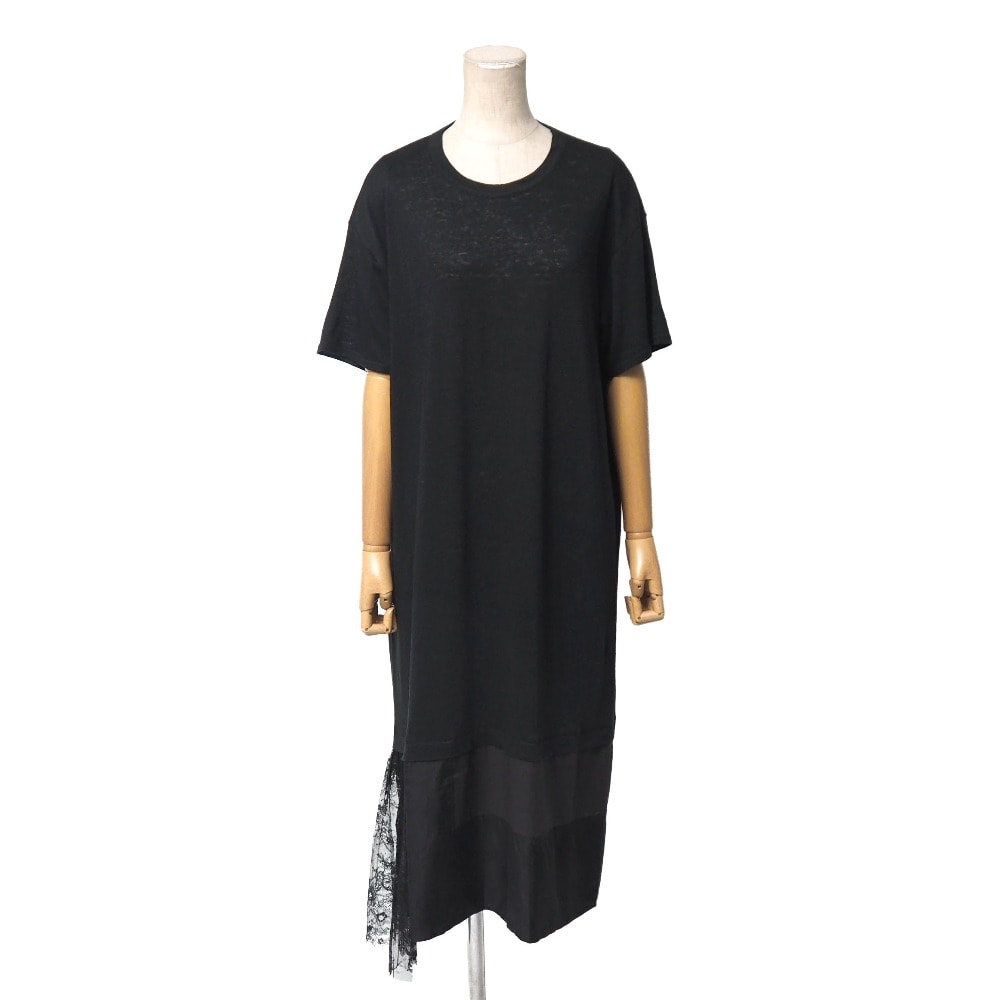 Y's Yohji Yamamoto ワイズ ヨウジヤマモト ワンピース サイズ1 ニット 異素材切替 半袖 ブランド古着【中古】20260609/RA9735