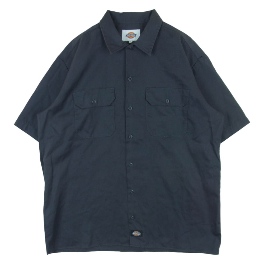 Dickies ディッキーズ 55557 Work Shirt 半袖 ワーク シャツ ミャンマー製 グレー系 L【中古】