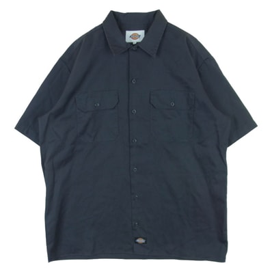 Dickies ディッキーズ 55557 Work Shirt 半袖 ワーク シャツ ミャンマー製 グレー系 L【中古】