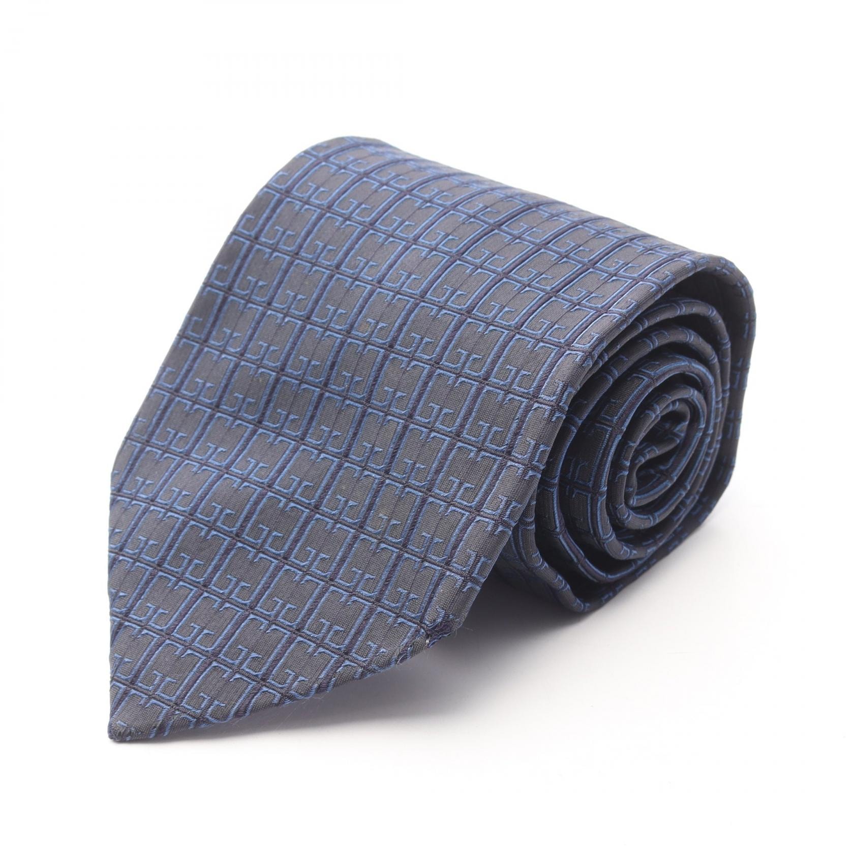 グッチ GUCCI GG柄 ネクタイ 衣料品 シルク メンズ ネイビー系 【中古】