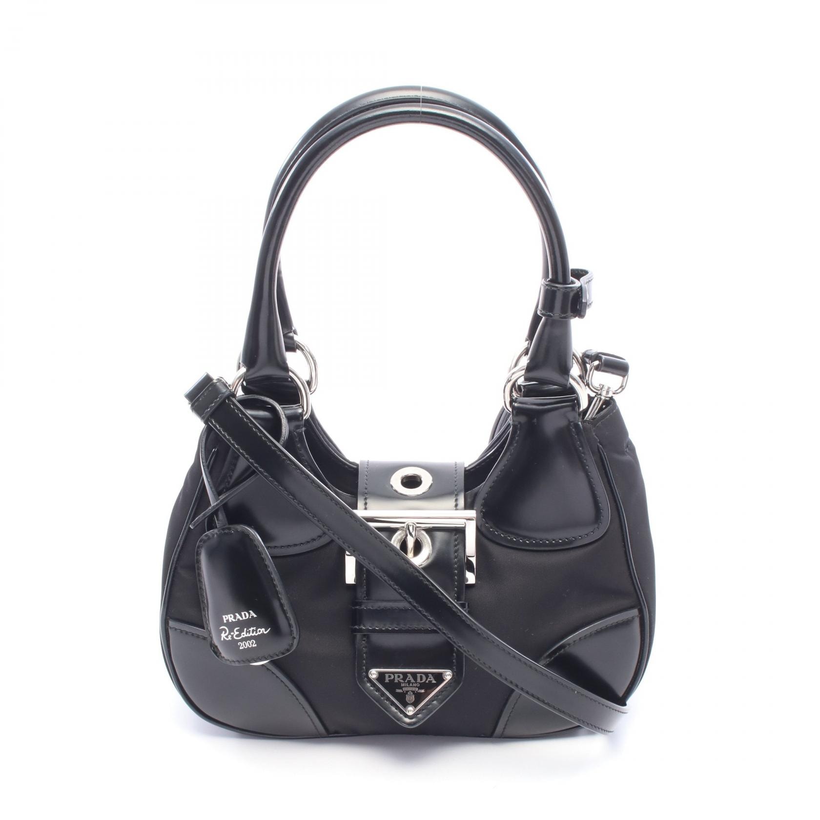 PRADA Moon Re Nylon and Leather Bag "Black"