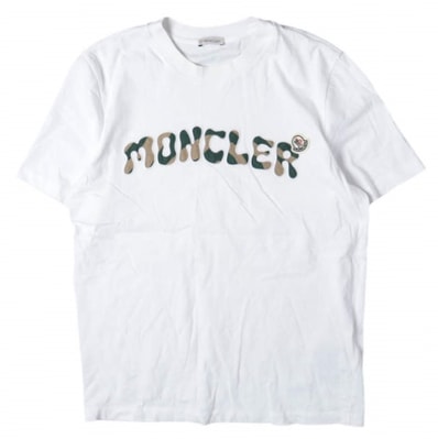 MONCLER モンクレール カモフラージュロゴTシャツ I10918C00034 8390T S WHITE 半袖 エンブレム トップス g27574