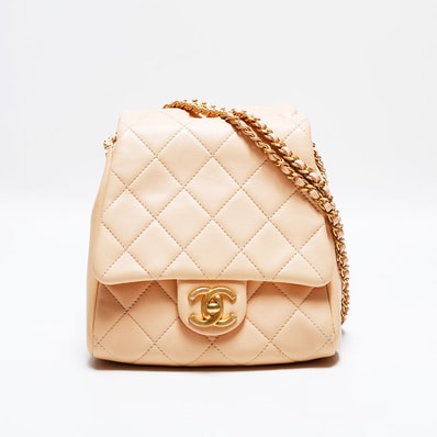 シャネル CHANEL 27番台 2019 ラムスキン マトラッセ ダブルバッグ チェーン 双子 ショルダーバッグ【中古】