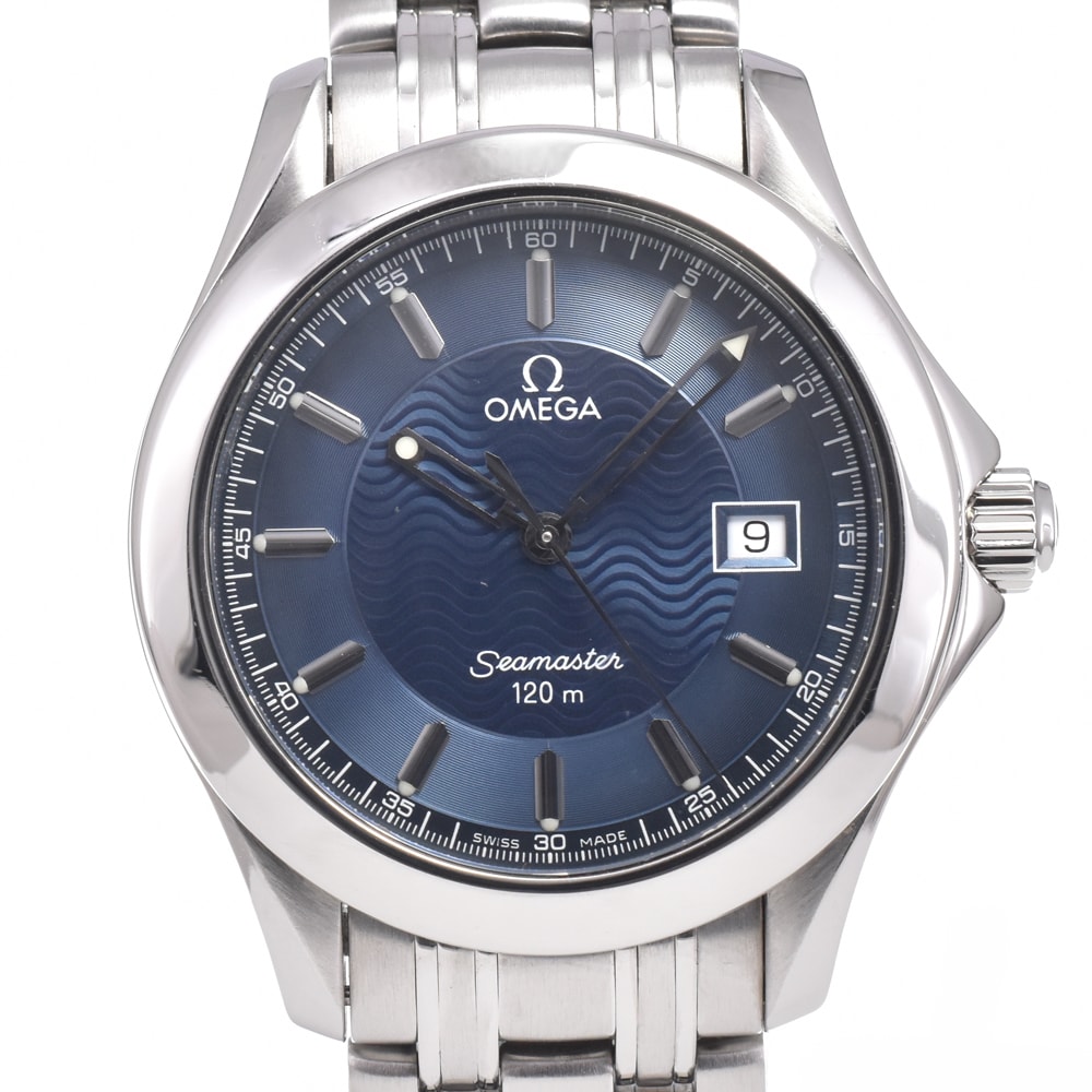 オメガ OMEGA 2511.81 シーマスター デイト ブルー クォーツ メンズ 美品 腕時計 L#150898