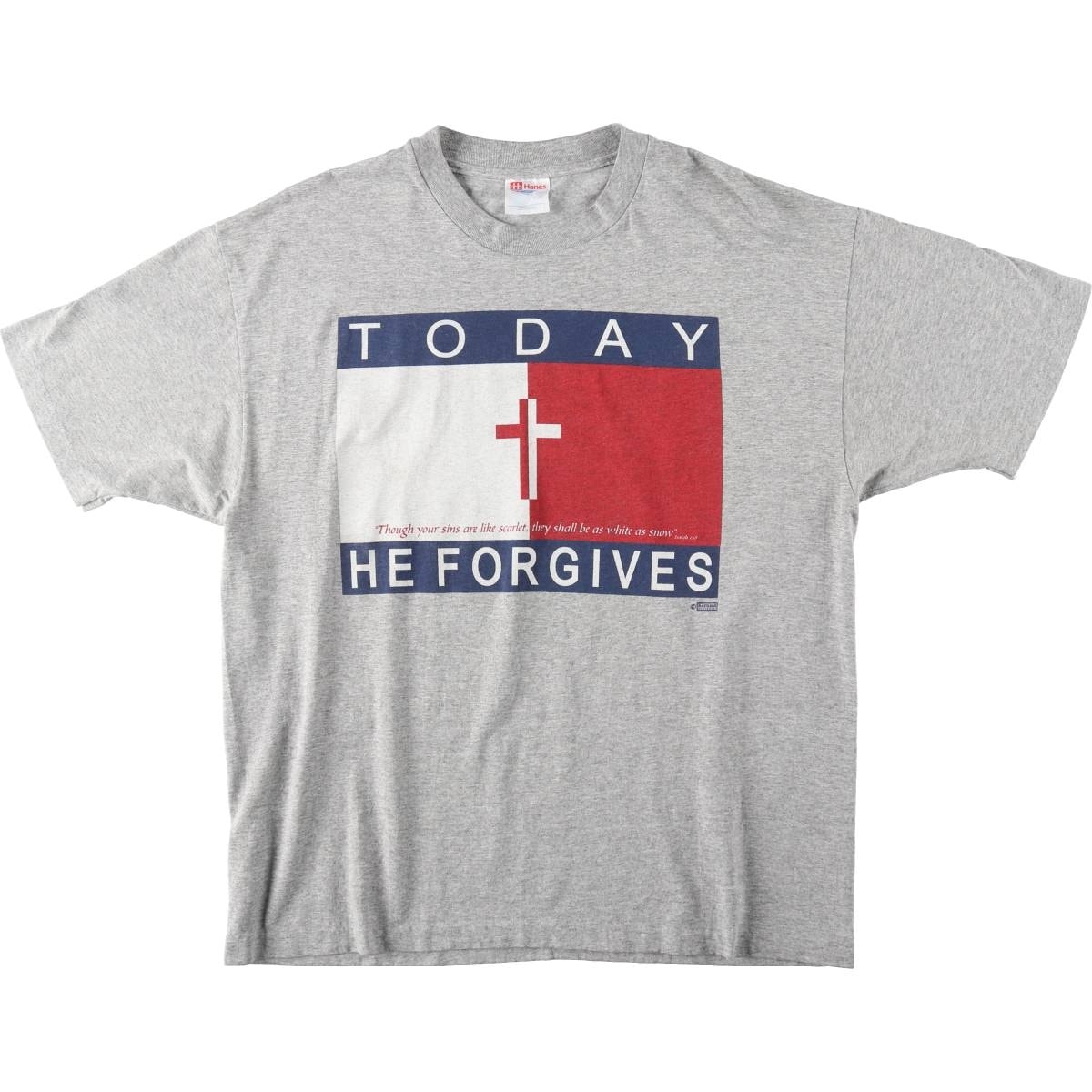 古着 90年代 ヘインズ Hanes JESUS CHRIST イエスキリスト トミーヒルフィガー パロディ プリントTシャツ USA製 メンズXL相当 ヴィンテージ/eaa661614