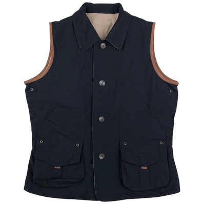 古着 ラルフローレン Ralph Lauren リバーシブル 襟付き コットンベスト レディースL相当/eaa615767