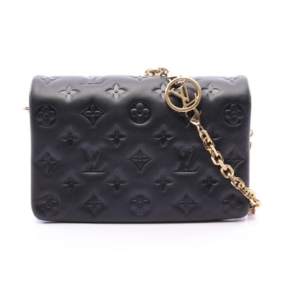 ルイ・ヴィトン LOUIS VUITTON ポシェットクッサン ショルダーバッグ バッグ ラムスキン(羊革) モノグラム・エンボス ノワール レディース ブラック系 M82116 【中古】