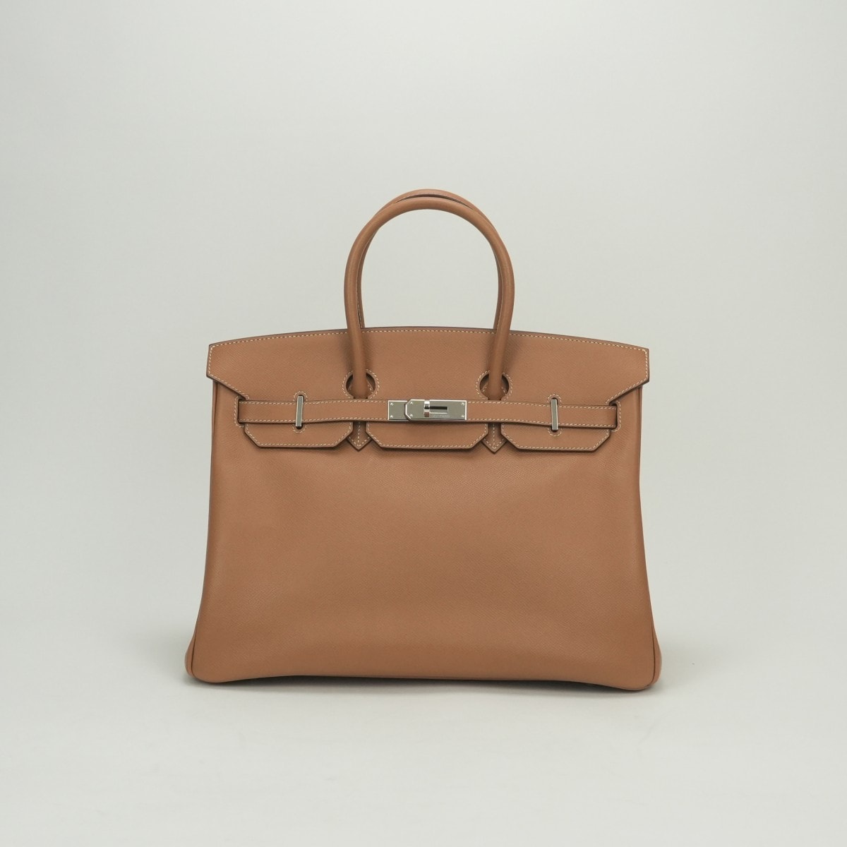 エルメス HERMES バーキン35 バーキン 35 バッグ トートバッグ エプソン ナチュラル Natural ブラウン Brown 茶 シルバー金具 ハンドバッグ ヴォーエプソン