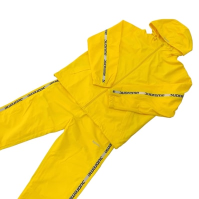 新品未使用 Supreme シュプリーム Reflective Zip Hooded Jacket サイズM イエロー ブラック ナイロン ポリエステル/ セットアップ パーカー ジャケット パンツ 604460 【中古】