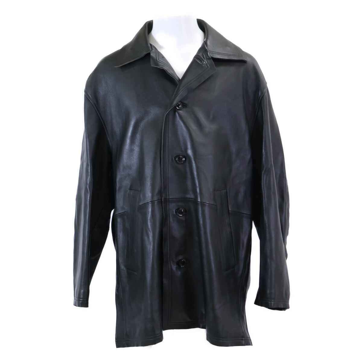 ヨーク 【美品】YK22AW0401C Cut-Off Leather Car Coat シープレザー カットオフ カー 3