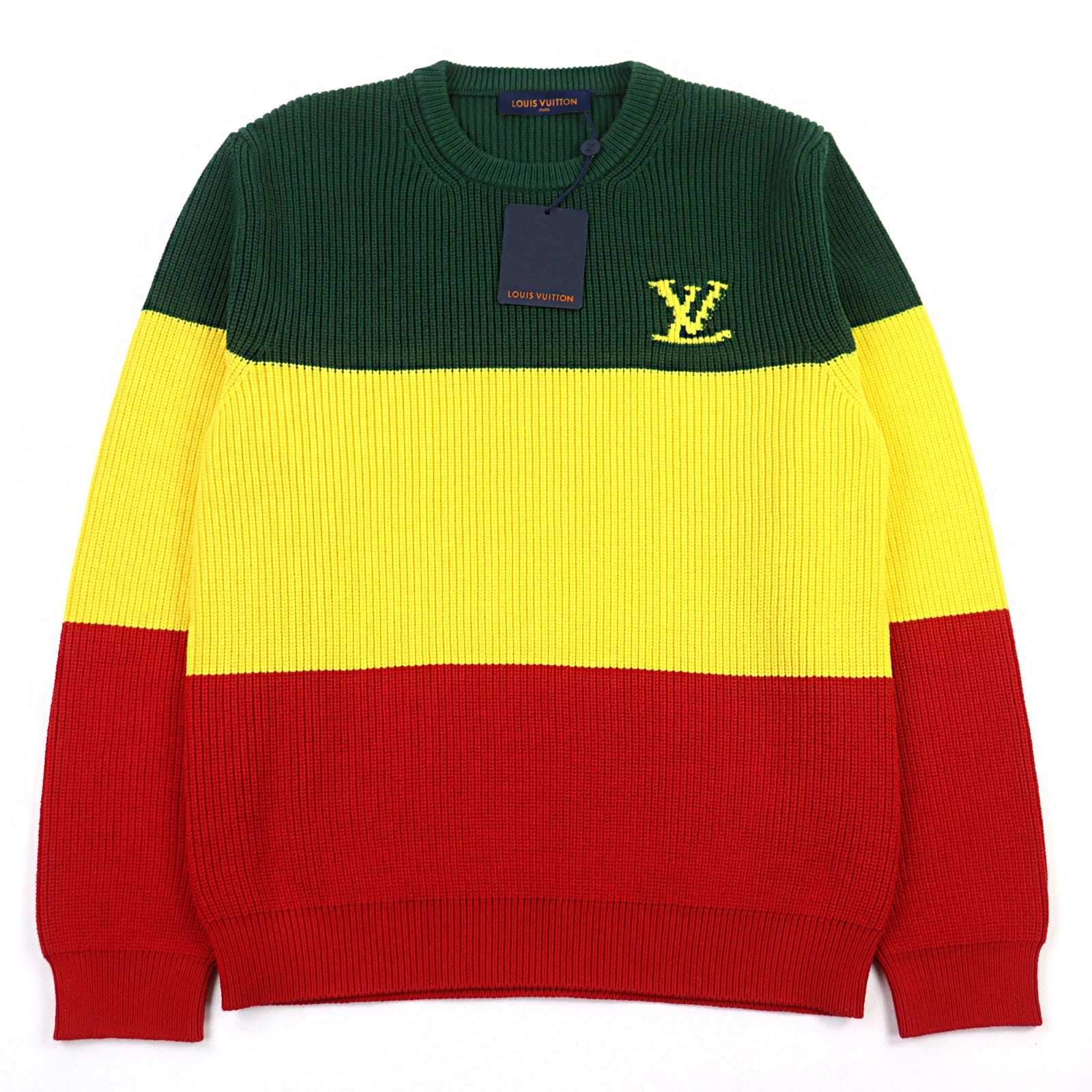 未使用品 ルイヴィトン ブロックニット ラスタカラー メンズ L HKN67W