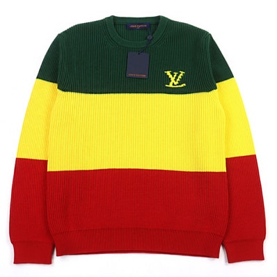 未使用品 ルイヴィトン ブロックニット ラスタカラー メンズ L HKN67W