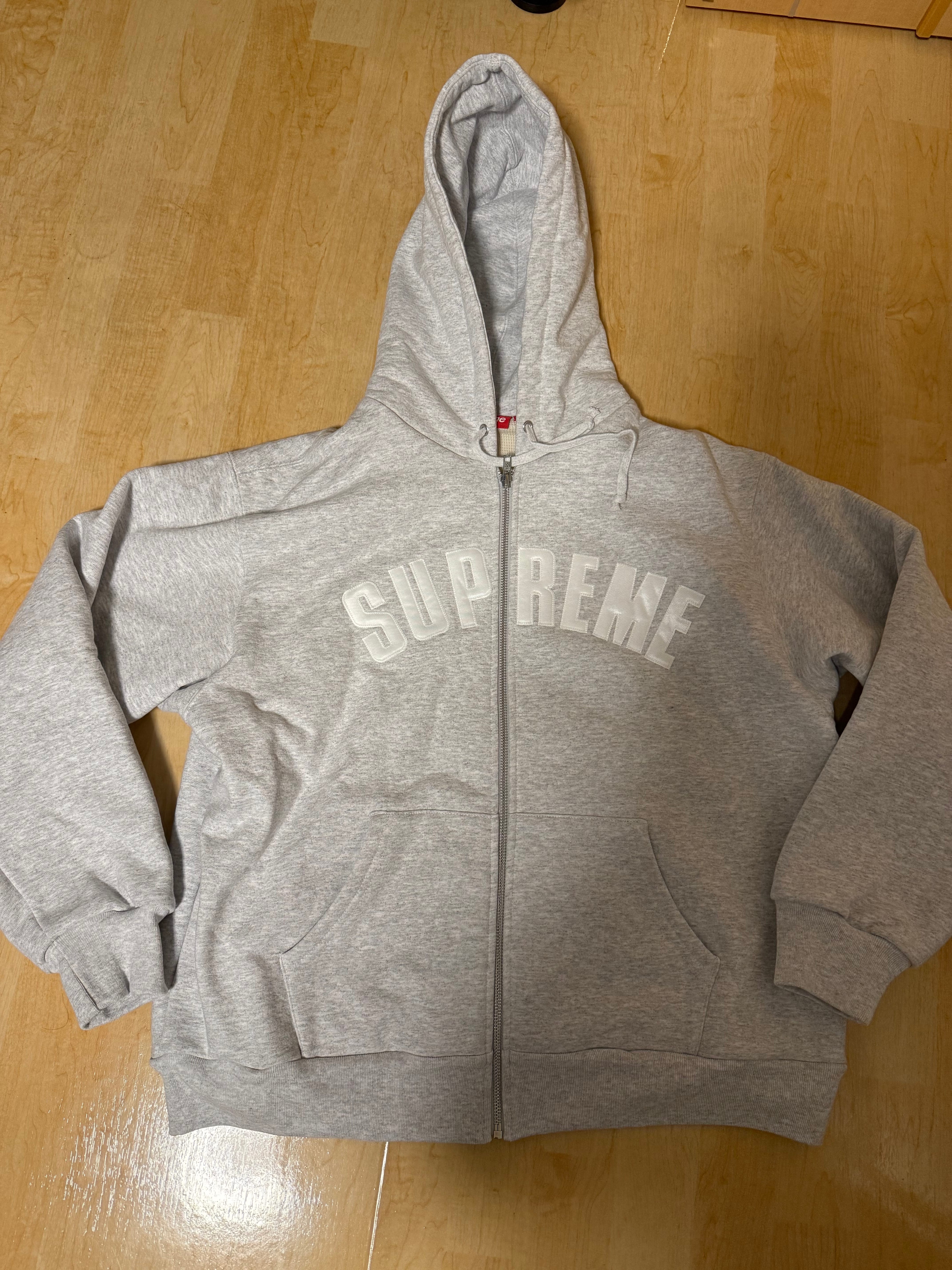 Supreme Arc Thermal Lined Zip Up Hooded Sweatshirt "Ash Grey"