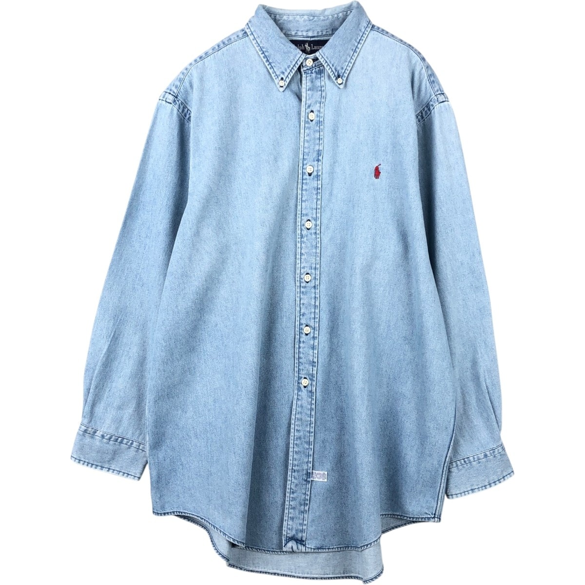 古着 ラルフローレン Ralph Lauren 長袖 ボタンダウンデニムシャツ メンズXL相当/eaa666522