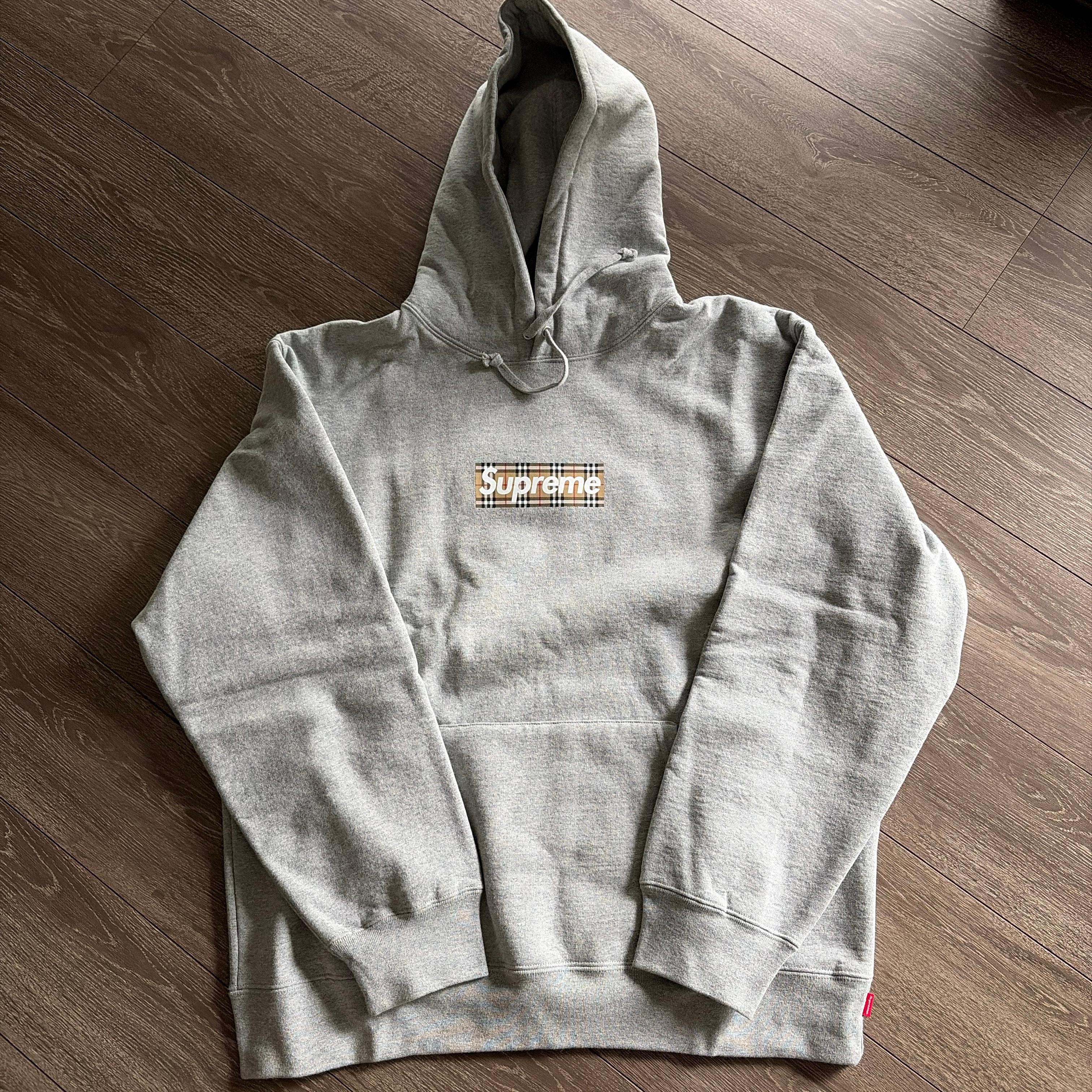 Supreme x Burberry Box Logo Hooded Sweatshirt "Heather Grey"