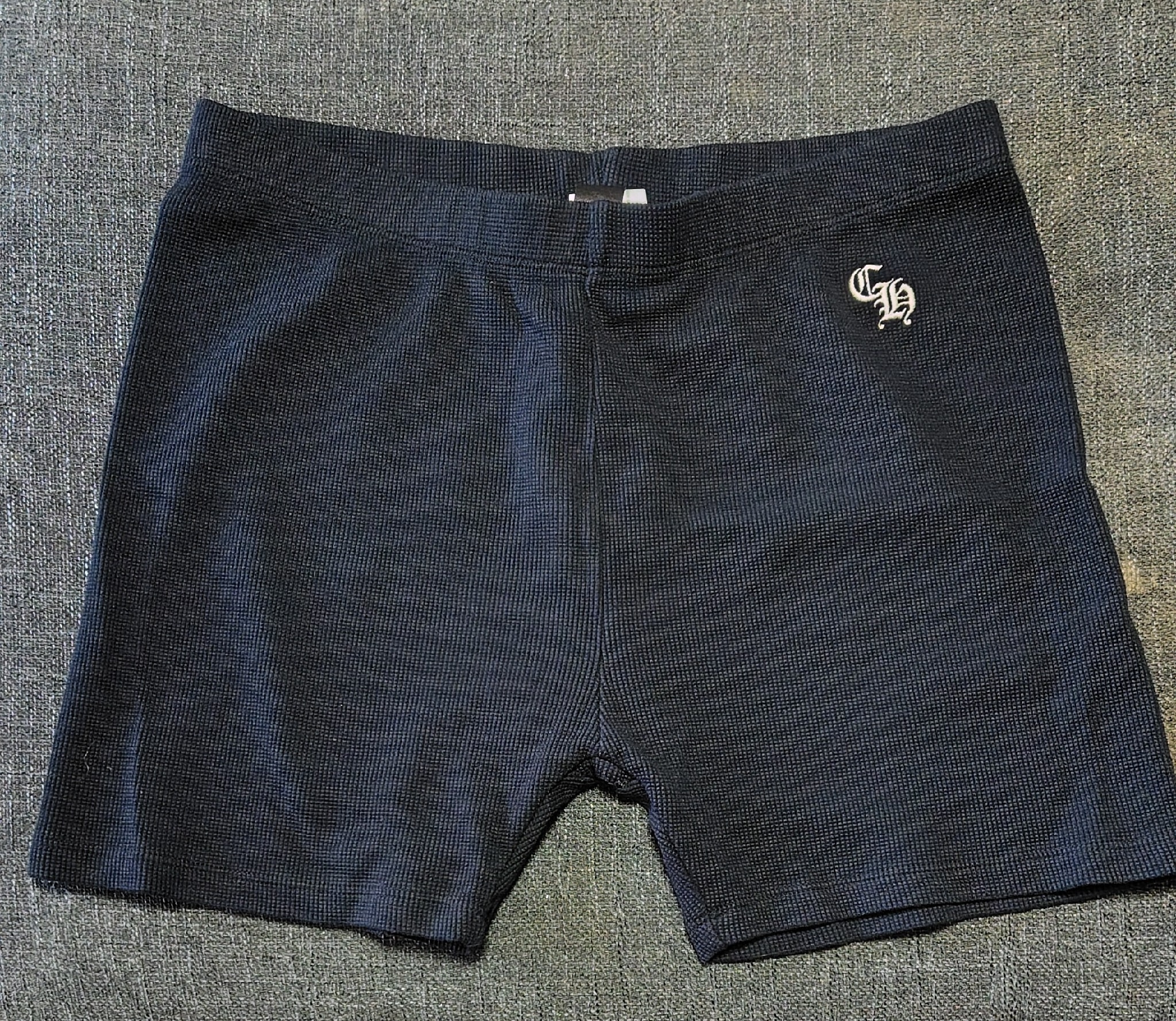 CHROME HEARTS GRP Y NOT SHORTS W SNAX BLACK LRG VRTCL CH