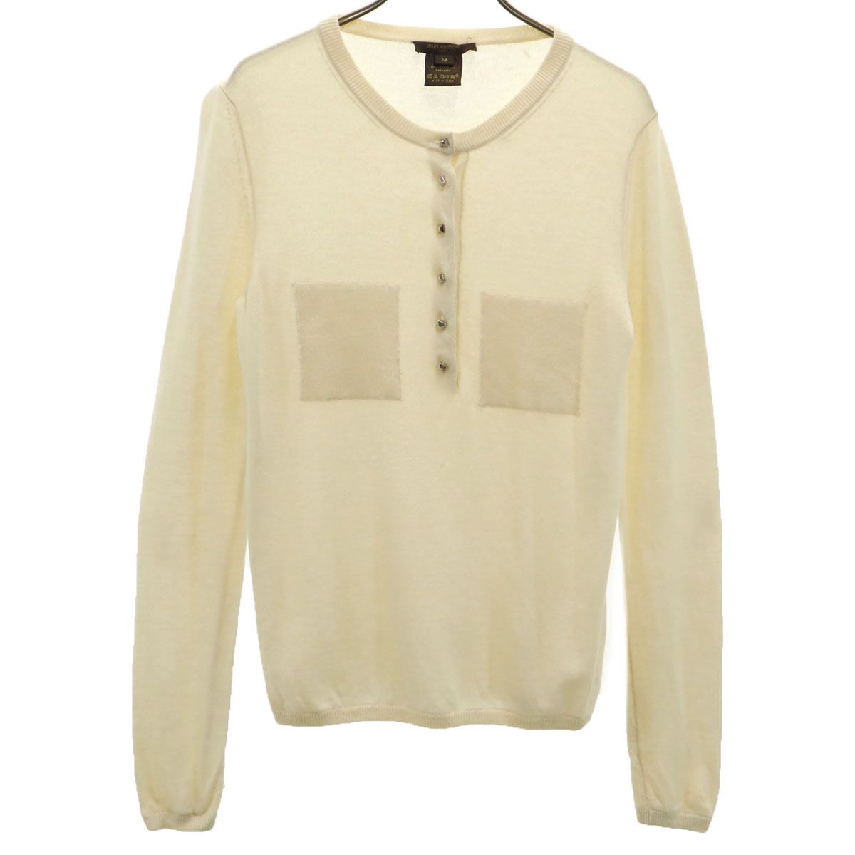 LOUIS VUITTON ルイヴィトン イタリア製 カシミヤ100% 長袖 ニット M オフホワイト