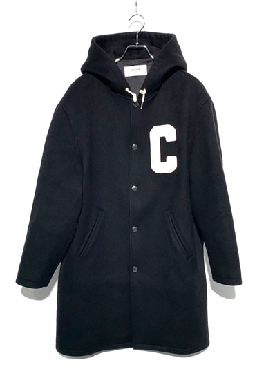 CELINE Double Face Wool College Hoodie "Black"