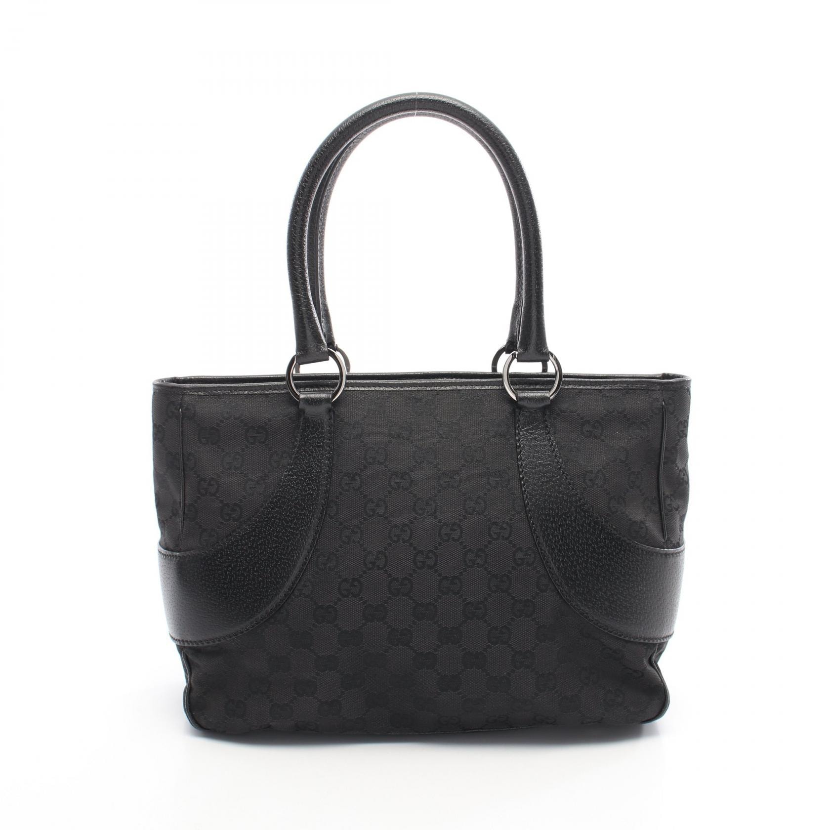 グッチ GUCCI GGキャンバス ハンドバッグ バッグ キャンバス レザー レディース ブラック系 113011 【中古】