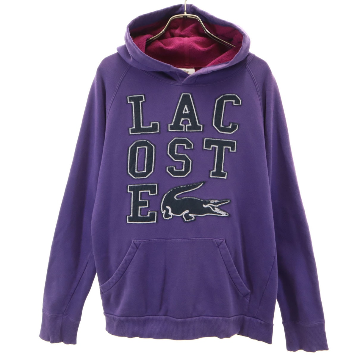 LACOSTE ラコステ 長袖 スウェットパーカー 3 パープル系 裏起毛