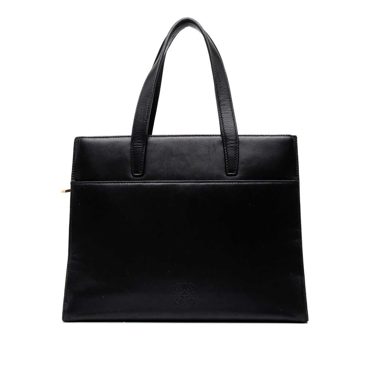 ロエベ アナグラム ハンドバッグ ブラック レザー レディース LOEWE 中古