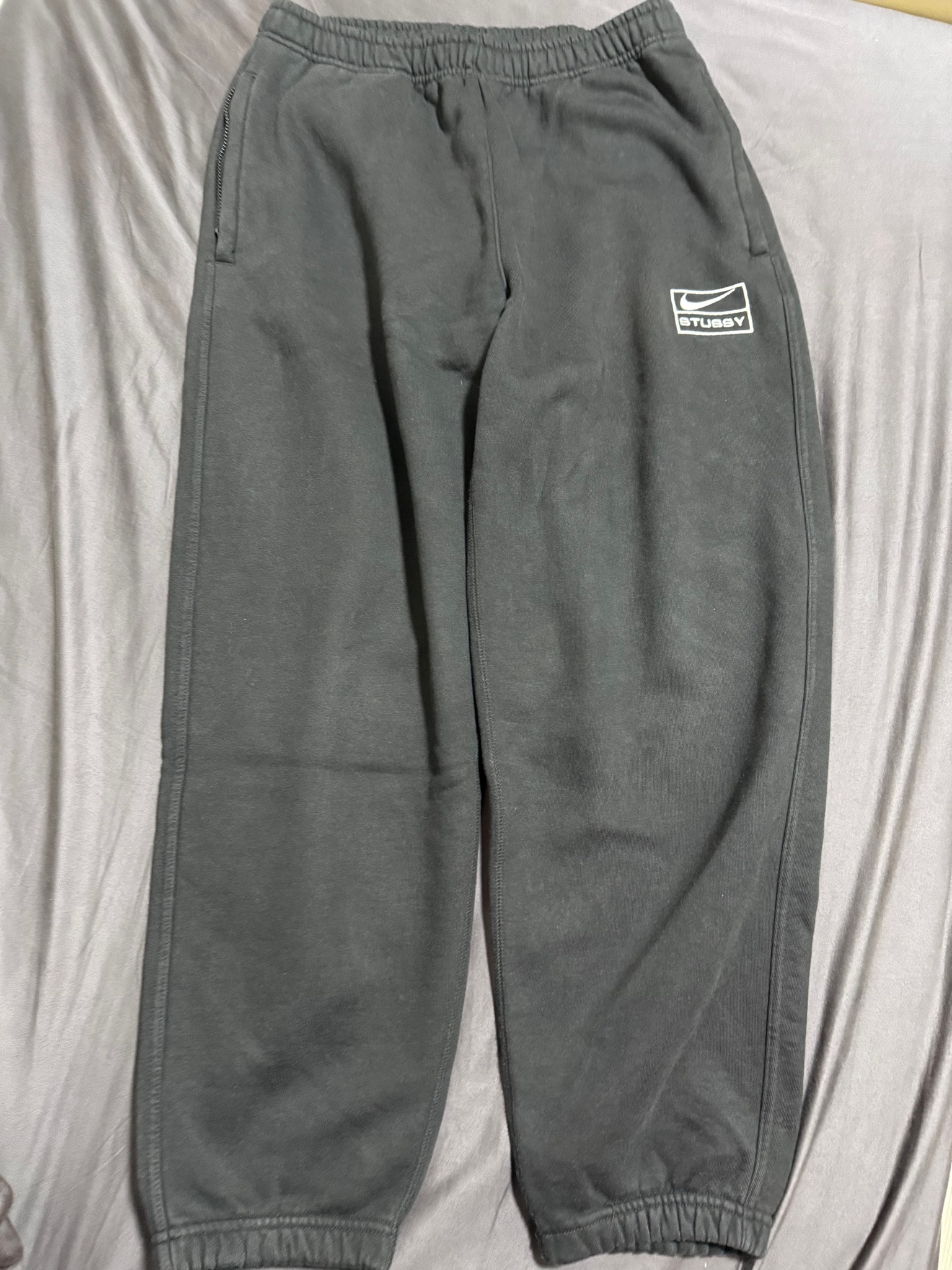 Stussy x Nike Stone Washed Fleece Pant "Black" (US Size) FN5235-010