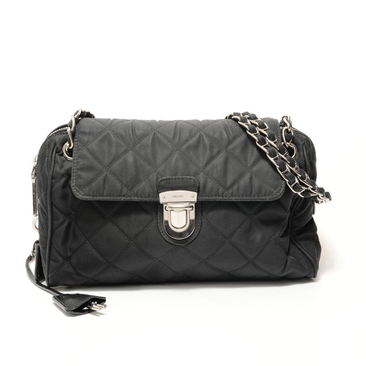 プラダ PRADA ナイロン キルティング ショルダーバッグ【中古】