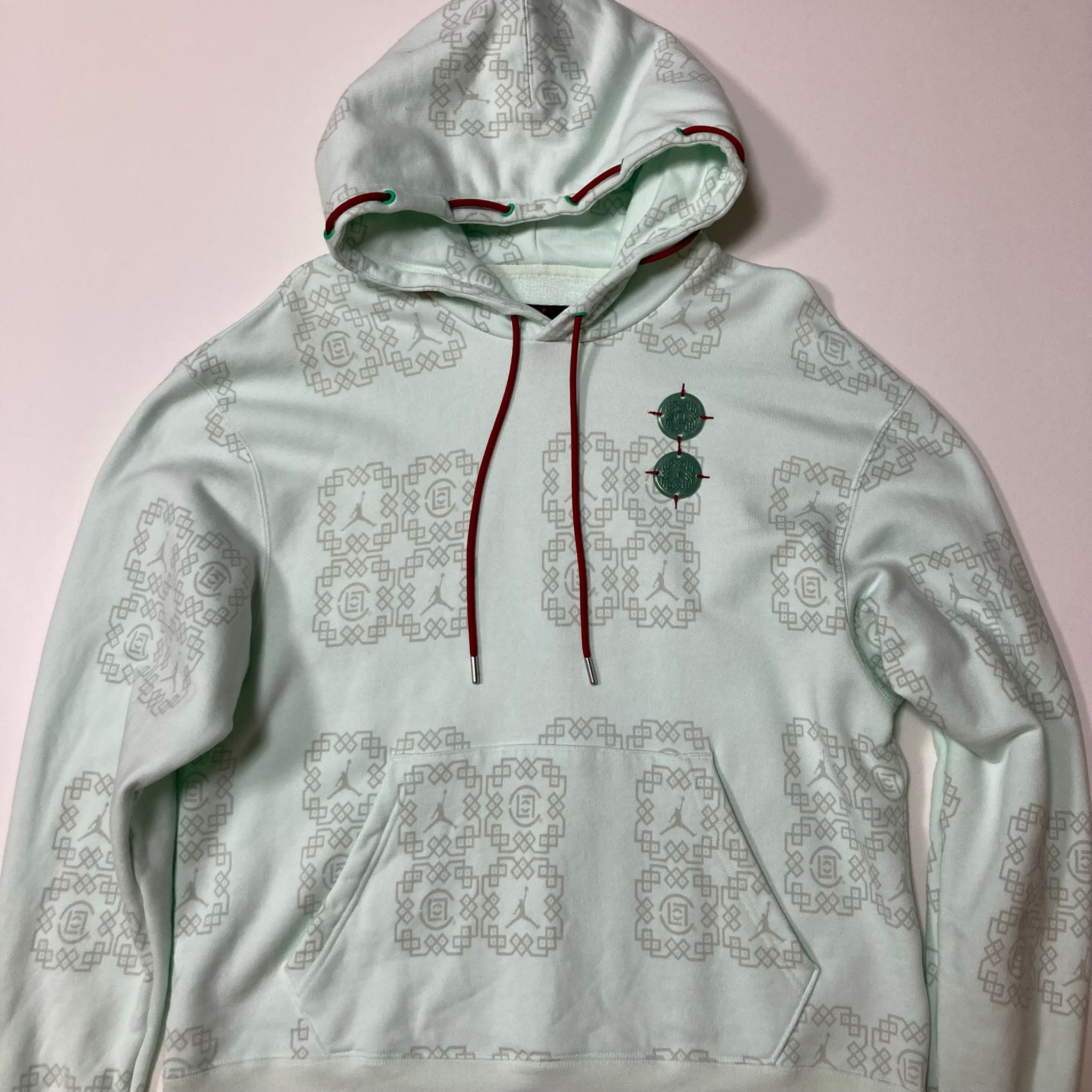 Jordan x Clot All Over Print Fleece Hoodie "Green"