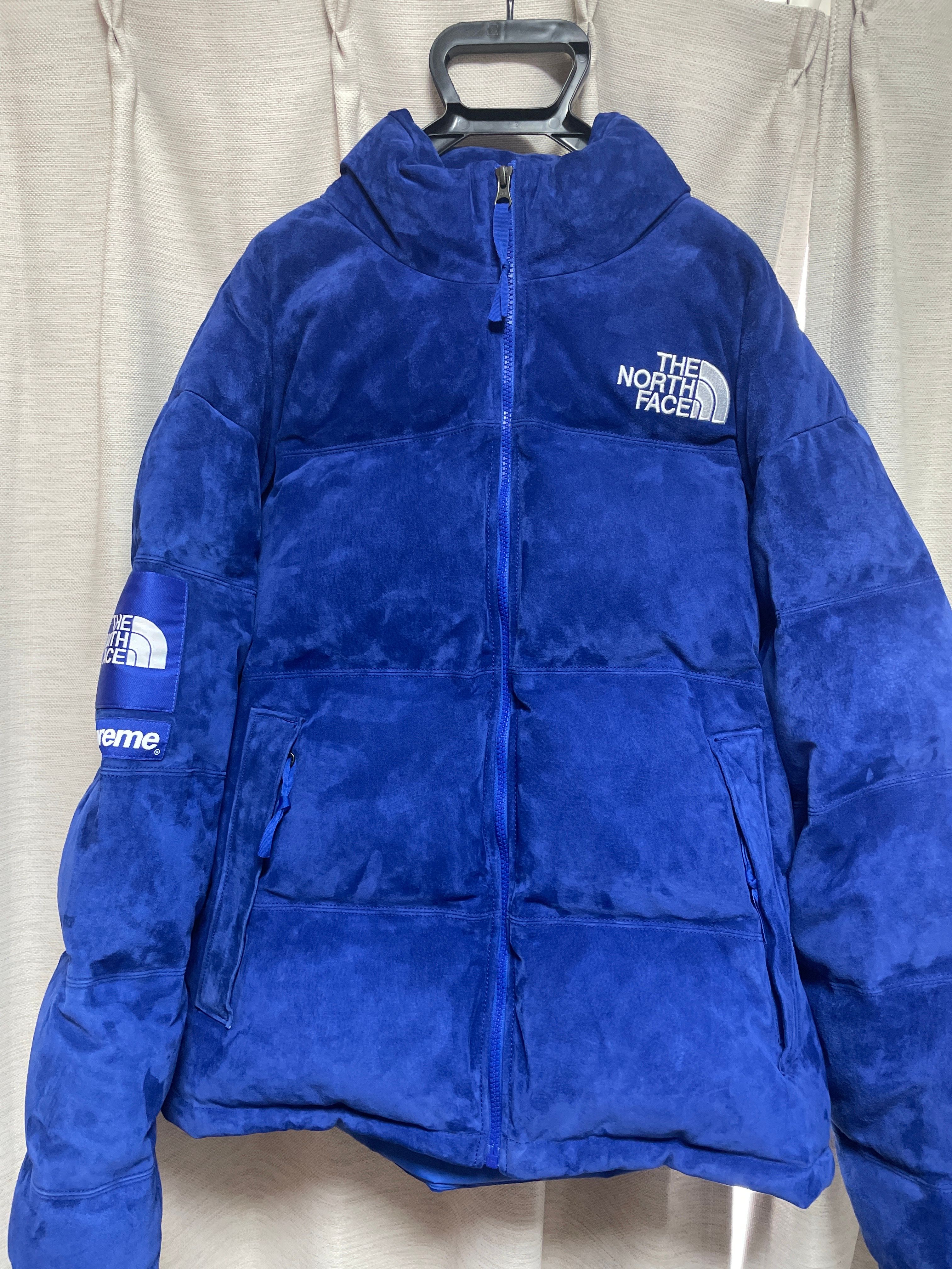 Supreme x The North Face Suede Nuptse Jacket "Blue"