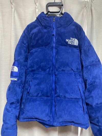 Supreme x The North Face Suede Nuptse Jacket "Blue"