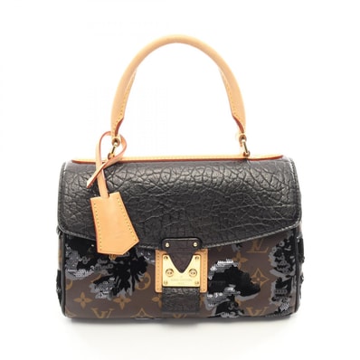 ルイ・ヴィトン LOUIS VUITTON フルール ドュジェ カルーゼル ハンドバッグ バッグ PVCコーティングキャンバス レザー ファブリック モノグラム ノワール レディース ブラウン系 / ブラック系 / グレー系 M40434