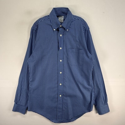古着 ブルックスブラザーズ Brooks Brothers 長袖シャツ ボタンダウン REGENT 胸ポケ S ブルー系 チェック メンズ