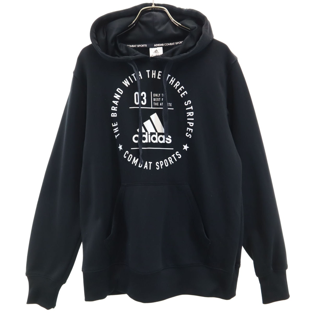 adidas アディダス 長袖 ドライ スウェットパーカー M ブラック