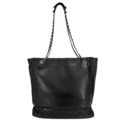 CHANEL シャネル ショルダーバッグ チェーンショルダーバッグ 肩掛け ラムスキン ブラック 黒 ゴールド金具 レディース【中古品】