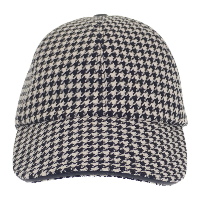 ディオール Dior ベースボール 千鳥格子 25PDP922I120 キャップ ウール ナイロン シルク ブラック ホワイト 57 レディース【中古】【Aランク】