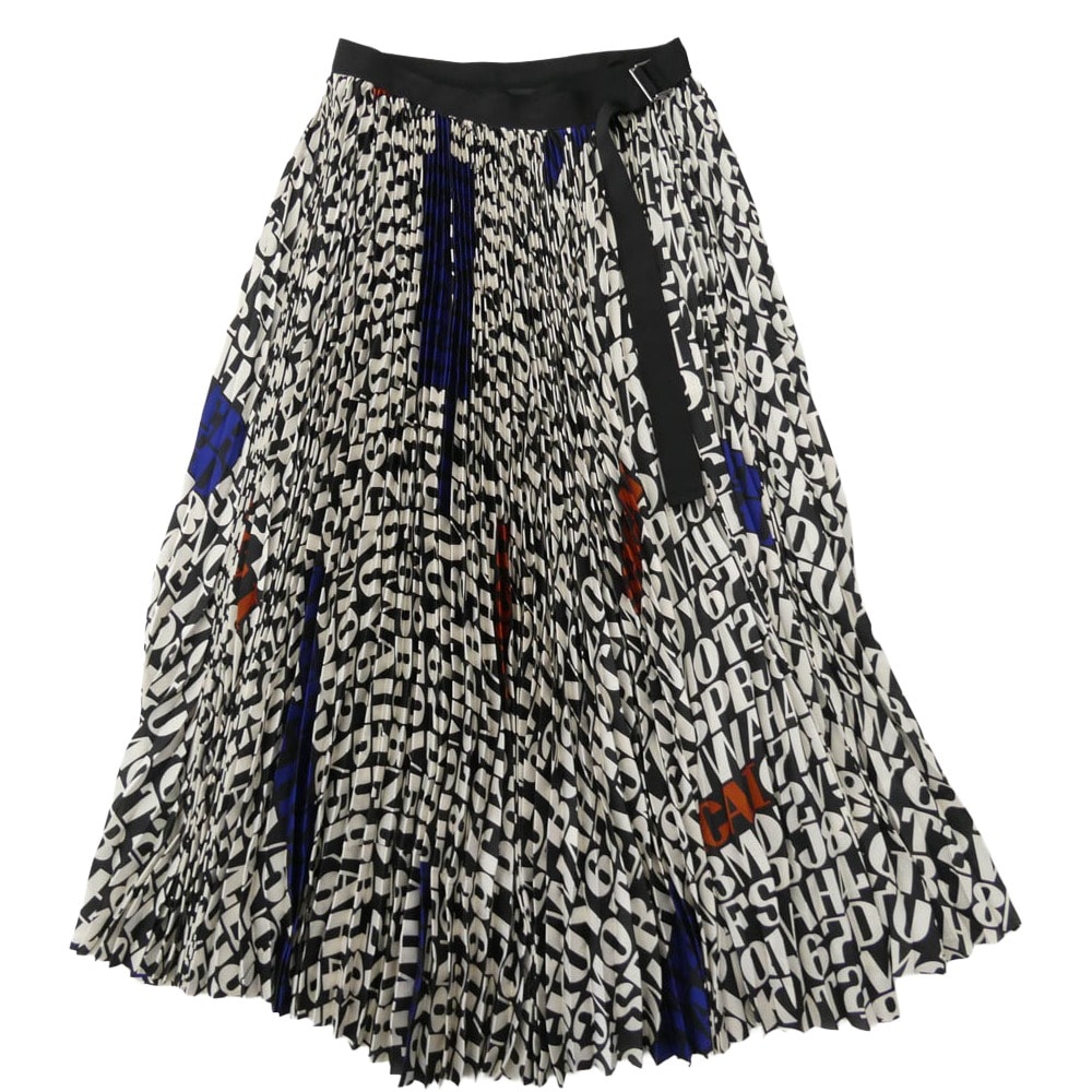 Sacai サカイ スカート 20AW 20-05296 x Alexander Girard アレキサンダー・ジラード A.Girard Print SK プリント ラップ プリーツ スカート マルチカラー系 ブルー系 ブラック系 オフホワイト系【中古】