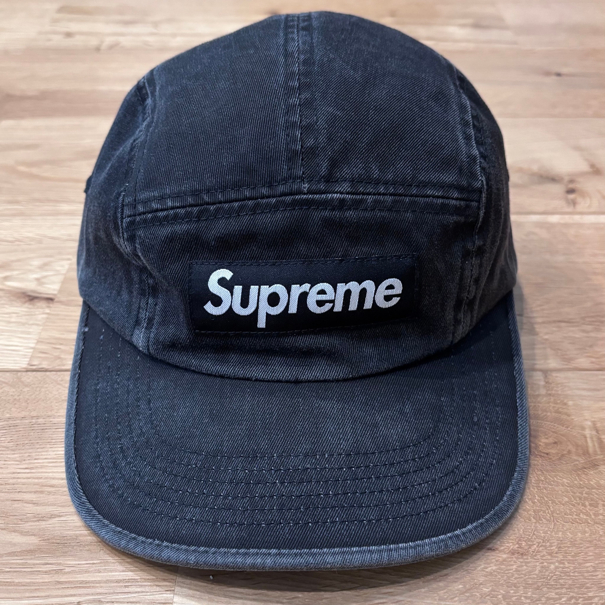 Supreme Washed Chino Twill Camp Cap "Black"