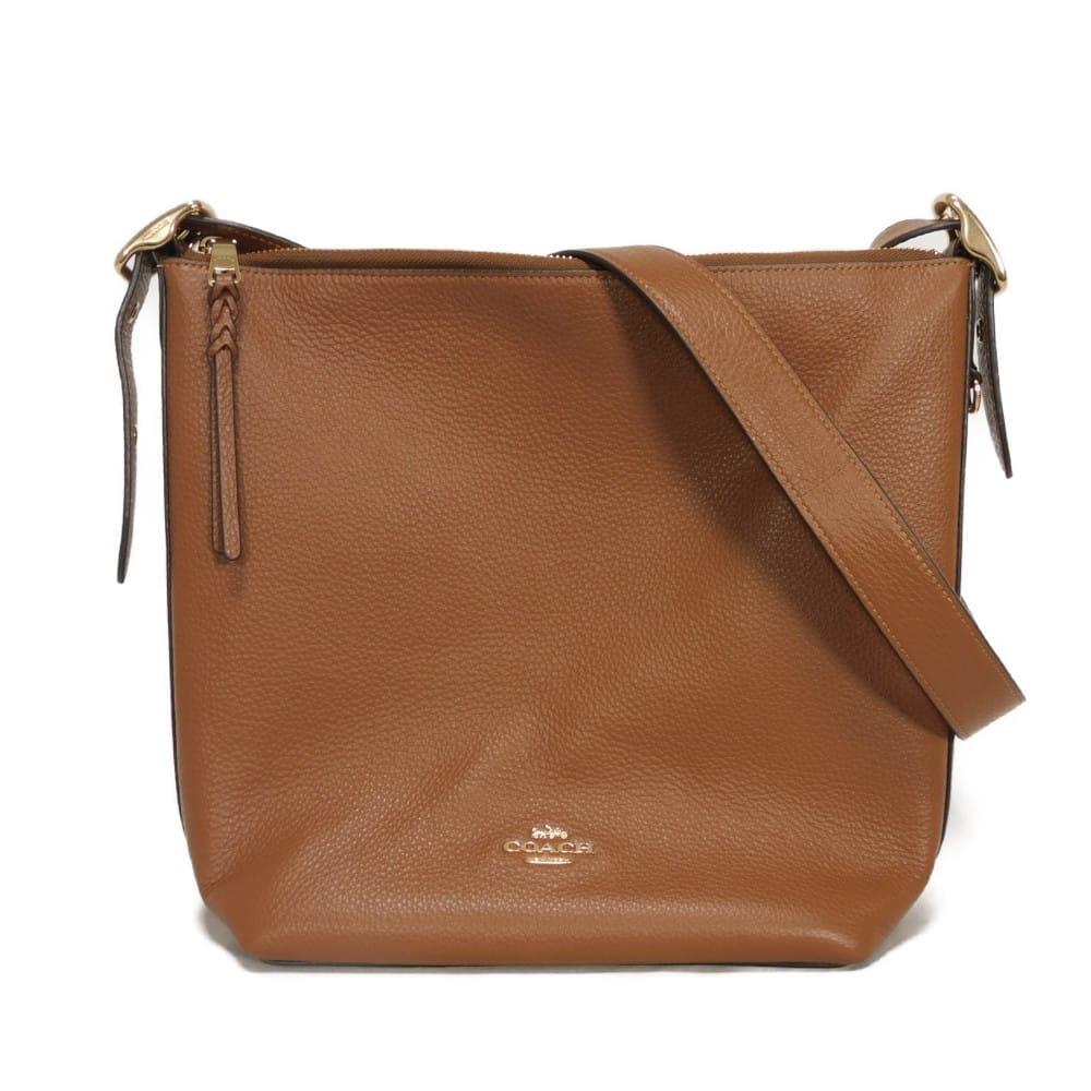 COACH コーチ ヴァル ダッフル 現行 リファインド ペブル カーフ ゴールド クロスボディ 未使用 ロゴ メタル ショルダーバッグ C2818