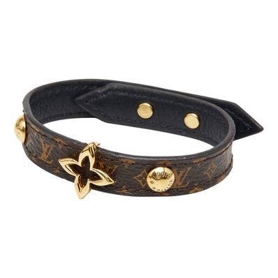ルイ ヴィトン モノグラム ブラスレ ブルーミング ブレスレット #17 M6534 ブラウン PVC レザー レディース LOUIS VUITTON 【中古】