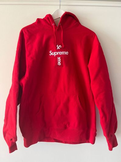 Supreme Cross Box Logo Hooded Sweatshirt "Red"