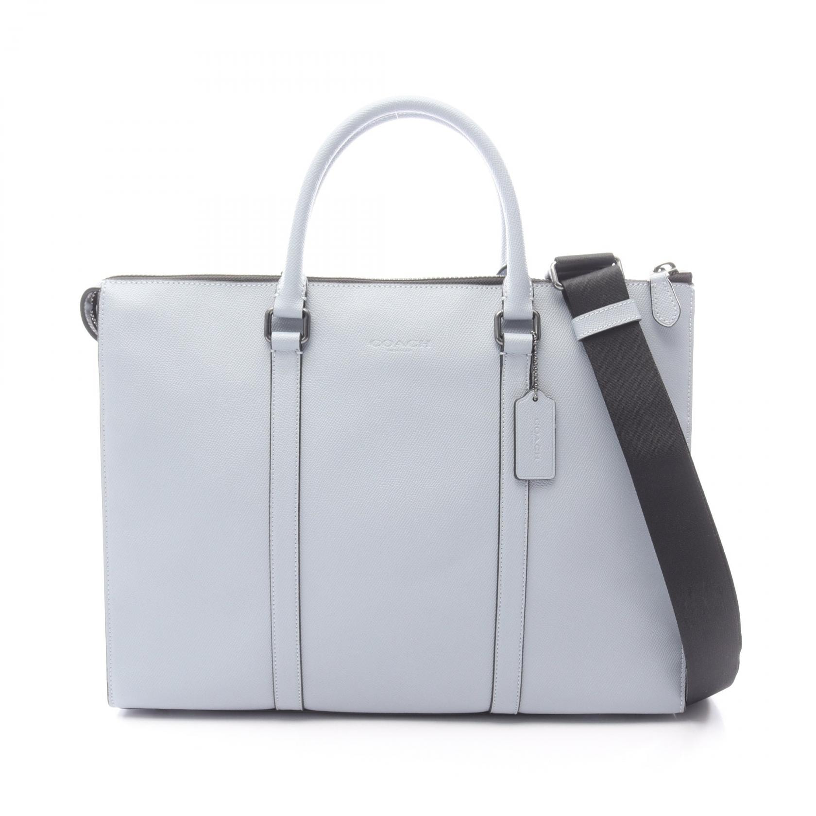 コーチ COACH グラハム ジップ ブリーフ ビジネスバッグ バッグ レザー メンズ ブルー系 CE439 【中古】