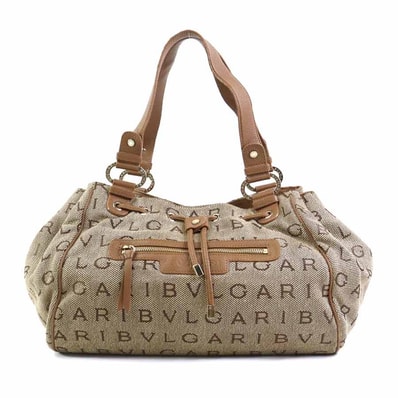 ブルガリ BVLGARI ハンドバッグ キャンバス/レザー ブラウン レディース【中古】 r11446j