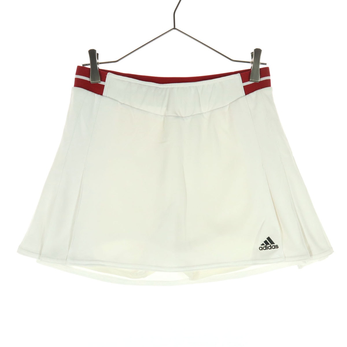 adidas アディダス ワンポイントロゴ ミニ丈 スカート OT ホワイト インナーパンツ付属