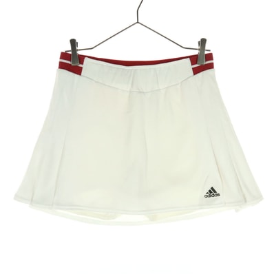 adidas アディダス ワンポイントロゴ ミニ丈 スカート OT ホワイト インナーパンツ付属