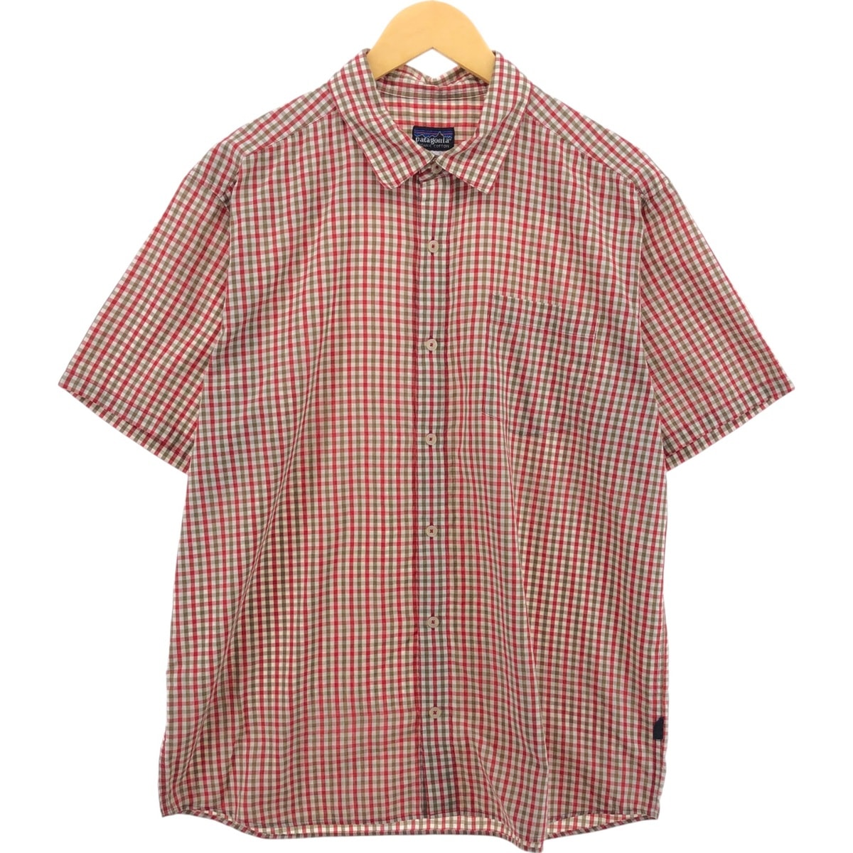 古着 00年代 パタゴニア Patagonia ORGANIC COTTON オーガニックコットン ギンガムチェック 53960S8 半袖 ポリシャツ メンズL相当/eaa560873