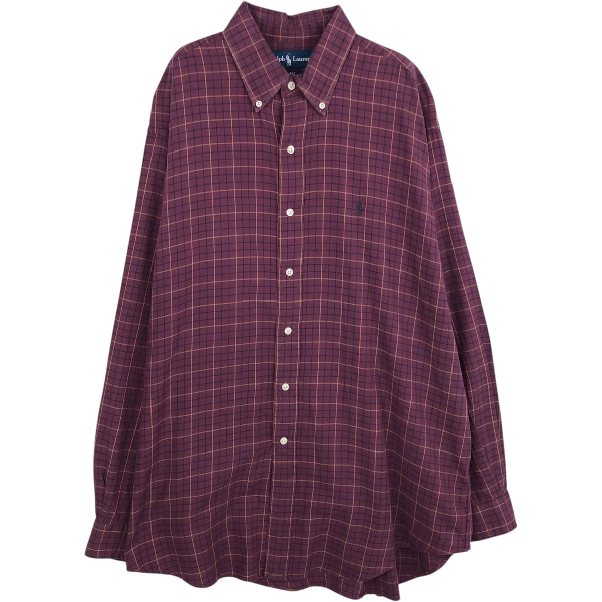 古着 ラルフローレン Ralph Lauren BLAKE 長袖 ボタンダウンチェックシャツ メンズL相当/eaa628759