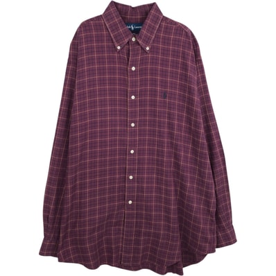 古着 ラルフローレン Ralph Lauren BLAKE 長袖 ボタンダウンチェックシャツ メンズL相当/eaa628759