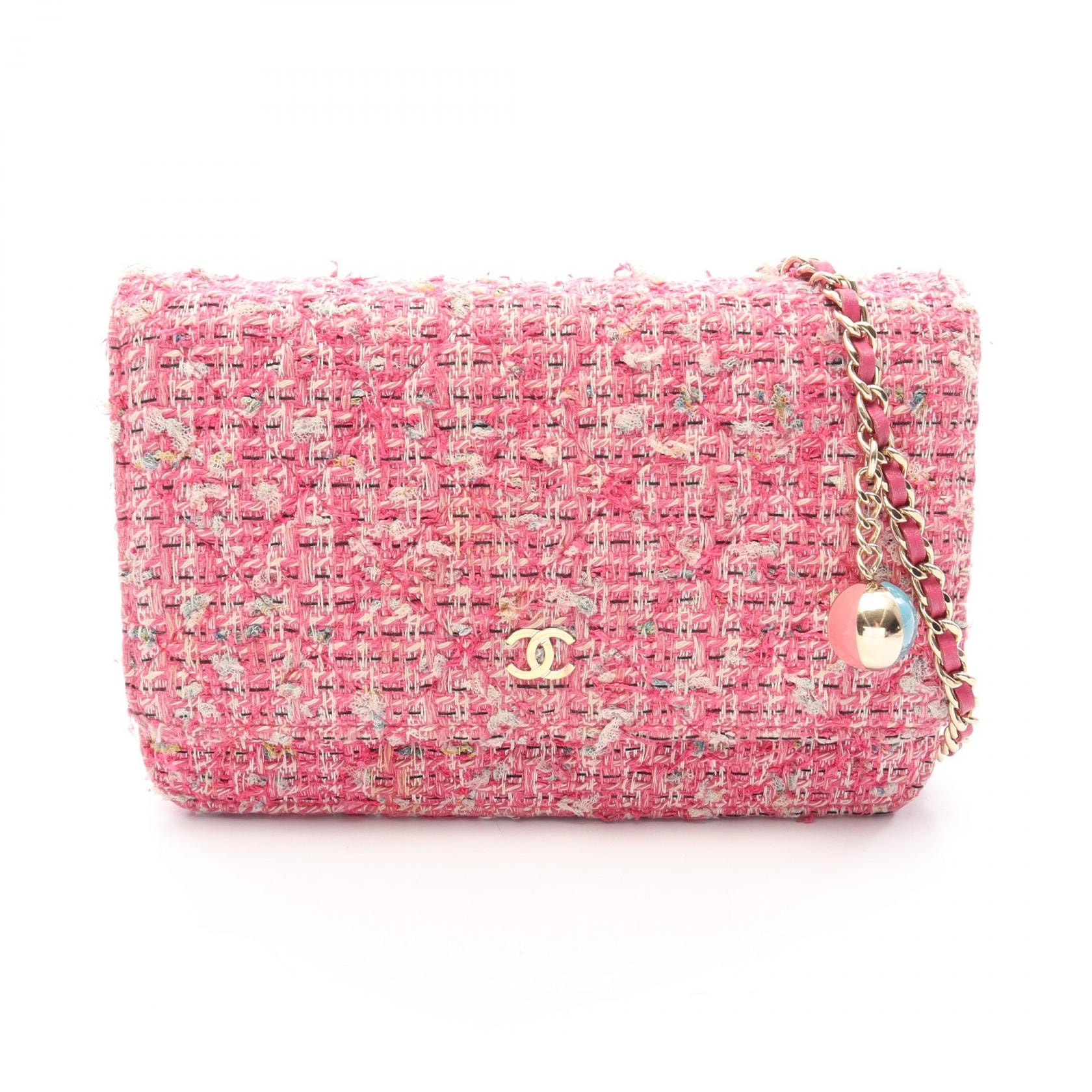 シャネル CHANEL マトラッセ ショルダーバッグ バッグ ファブリック レディース ピンク系 / マルチカラー 【中古】