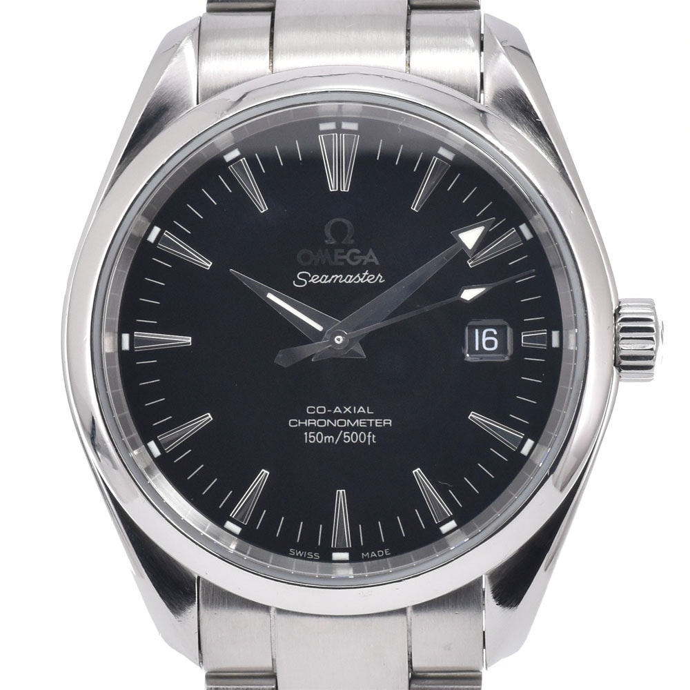 オメガ OMEGA 2503.50 シーマスターアクアテラ デイト ブラック 自動巻き メンズ 良品 箱・保証書付き 腕時計 N#151259